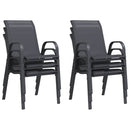 vidaXL 6 db szürke textilén rakásolható kerti szék