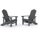 vidaXL 2 db antracitszürke HDPE kerti adirondack szék