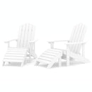 vidaXL 2 db fehér HDPE kerti adirondack szék lábtartóval
