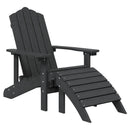 vidaXL 2 db antracitszürke HDPE kerti adirondack szék lábtartóval