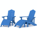 vidaXL 2 db vízkék HDPE kerti adirondack szék lábtartóval