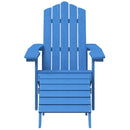 vidaXL 2 db vízkék HDPE kerti adirondack szék lábtartóval