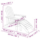 vidaXL 2 db vízkék HDPE kerti adirondack szék lábtartóval