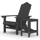 vidaXL antracitszürke HDPE kerti adirondack szék asztallal