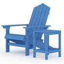 vidaXL vízkék HDPE kerti adirondack szék asztallal