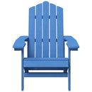 vidaXL vízkék HDPE kerti adirondack székek asztallal