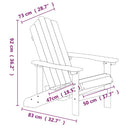 vidaXL vízkék HDPE kerti adirondack székek asztallal