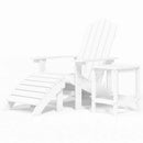vidaXL fehér HDPE kerti adirondack szék lábtartóval és asztallal