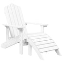 vidaXL fehér HDPE kerti adirondack szék lábtartóval és asztallal