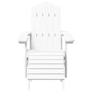 vidaXL fehér HDPE kerti adirondack szék lábtartóval és asztallal