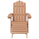vidaXL barna HDPE kerti adirondack szék lábtartóval és asztallal