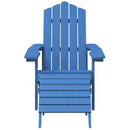 vidaXL vízkék HDPE kerti adirondack szék lábtartóval és asztallal