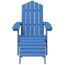 vidaXL vízkék HDPE kerti adirondack székek lábtartóval és asztallal