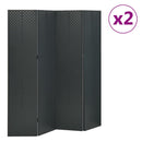 vidaXL 2 db atracitszürke acél 4-paneles térelválasztó 160 x 180 cm