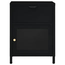 vidaXL 2 db fekete acél és üveg éjjeliszekrény 40 x 30 x 54,5 cm