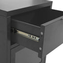 vidaXL 2 db antracitszürke acél és üveg éjjeliszekrény 40x30x54,5 cm