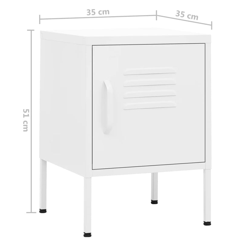 vidaXL 2 db fehér acél éjjeliszekrény 35 x 35 x 51 cm