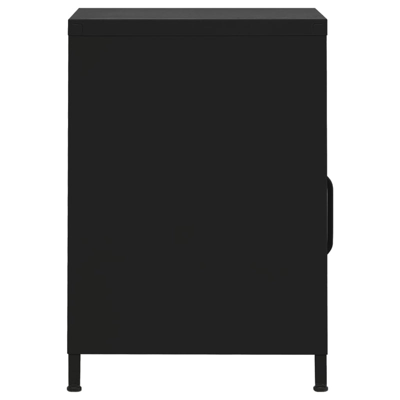 vidaXL 2 db fekete acél éjjeliszekrény 35 x 35 x 51 cm