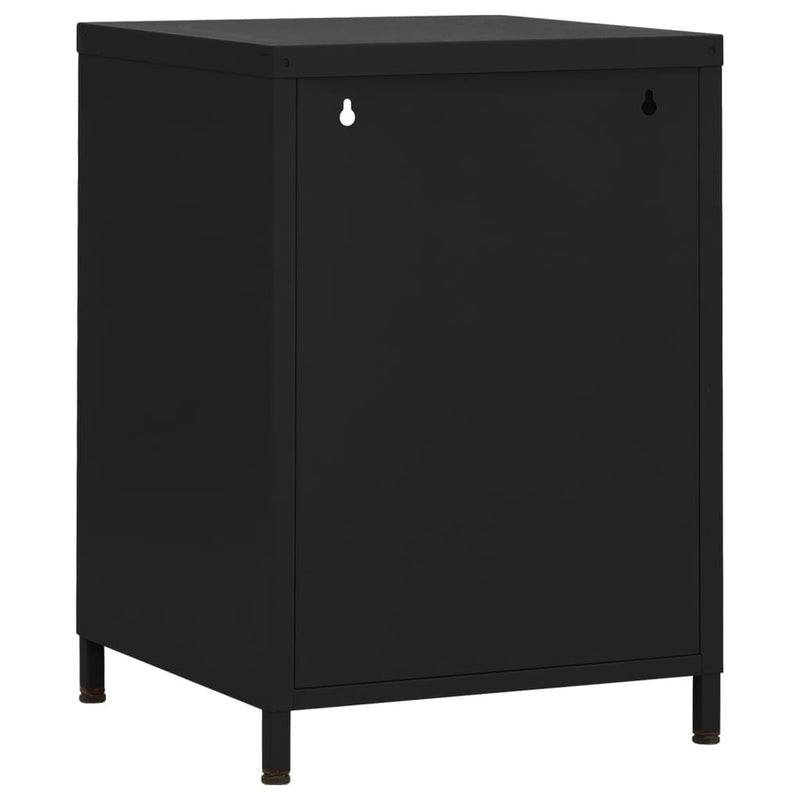 vidaXL 2 db fekete acél éjjeliszekrény 35 x 35 x 51 cm