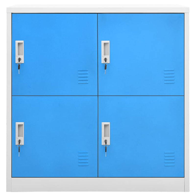 vidaXL 5 db világosszürke-kék acél zárható szekrény 90 x 45 x 92,5 cm