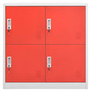 vidaXL 5 db világosszürke-piros acél zárható szekrény 90x45x92,5 cm