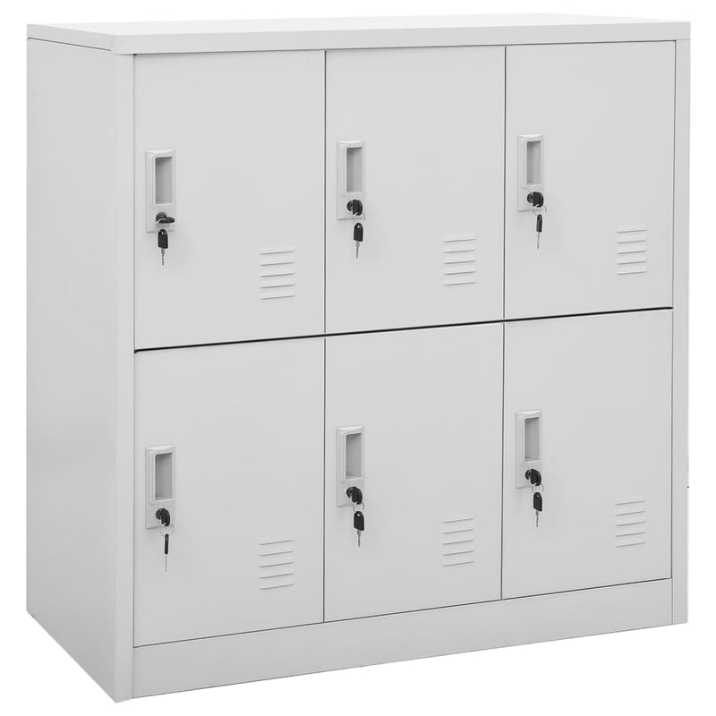 vidaXL 5 db világosszürke acél zárható szekrény 90 x 45 x 92,5 cm