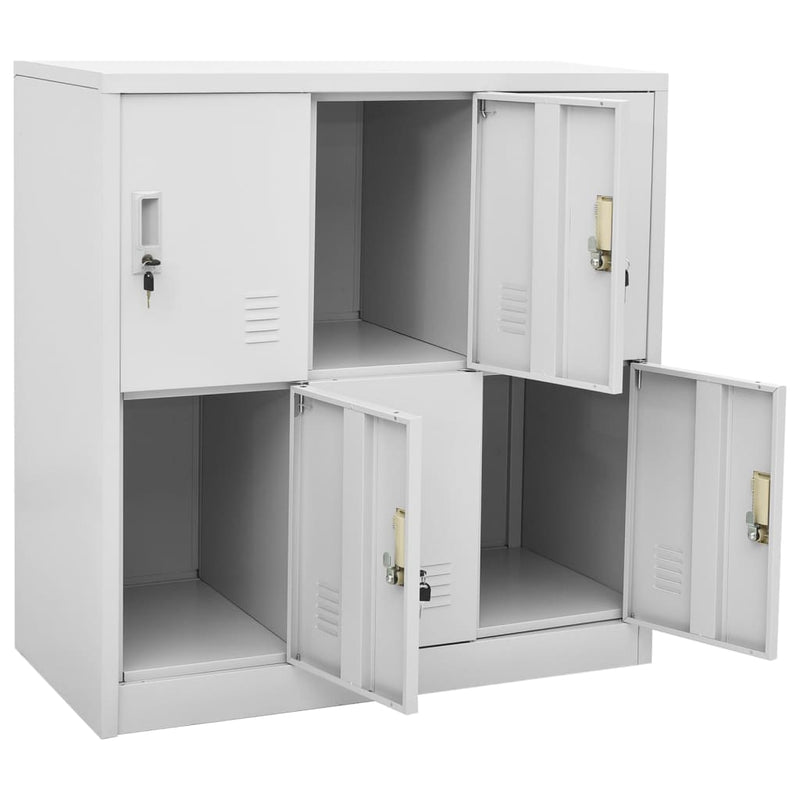 vidaXL 5 db világosszürke acél zárható szekrény 90 x 45 x 92,5 cm