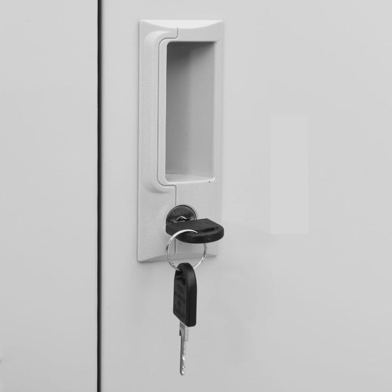 vidaXL 5 db világosszürke acél zárható szekrény 90 x 45 x 92,5 cm