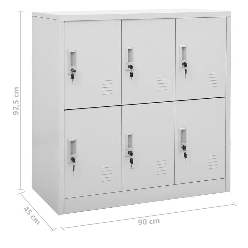 vidaXL 5 db világosszürke acél zárható szekrény 90 x 45 x 92,5 cm