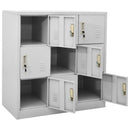 vidaXL 2 db világosszürke acél zárható szekrény 90 x 45 x 92,5 cm