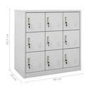 vidaXL 2 db világosszürke acél zárható szekrény 90 x 45 x 92,5 cm