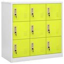 vidaXL 2 db világosszürke-zöld acél zárható szekrény 90 x 45 x 92,5 cm