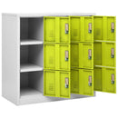vidaXL 2 db világosszürke-zöld acél zárható szekrény 90 x 45 x 92,5 cm