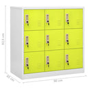 vidaXL 2 db világosszürke-zöld acél zárható szekrény 90 x 45 x 92,5 cm