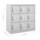 vidaXL 5 db világosszürke acél zárható szekrény 90 x 45 x 92,5 cm