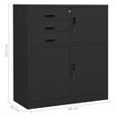 vidaXL antracitszürke acél irodai szekrény ültetőládával 90x40x125 cm