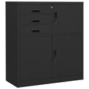 vidaXL antracitszürke acél irodai szekrény ültetőládával 90x40x125 cm