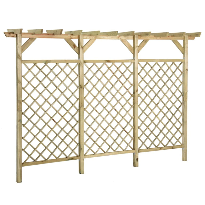 vidaXL impregnált fenyőfa kerti kerítés pergolatetővel 300x50x200cm