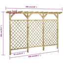 vidaXL impregnált fenyőfa kerti kerítés pergolatetővel 300x50x200cm