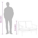 vidaXL fekete 2 személyes valódi bőr és tömör akácfa kanapé