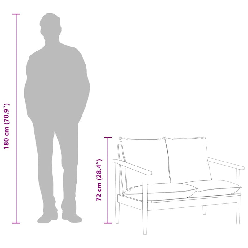 vidaXL fekete 2 személyes valódi bőr és tömör akácfa kanapé