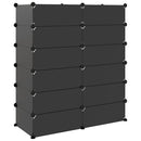 vidaXL fekete polipropilén cipőtartó 94,5x36,5x106 cm