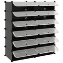 vidaXL fekete polipropilén cipőtartó 94,5x36,5x106 cm