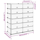 vidaXL fekete polipropilén cipőtartó 94,5x36,5x106 cm