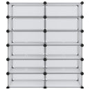vidaXL átlátszó polipropilén cipőtartó 94,5x36,5x106 cm