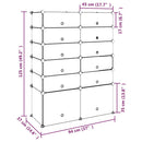 vidaXL fekete polipropilén cipőtartó 94 x 37 x 125 cm