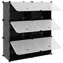 vidaXL fekete polipropilén cipőtartó 84,5 x 31 x 93,5 cm