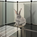 vidaXL fekete polipropilén és acél kisállatketrec 143 x 107 x 93 cm