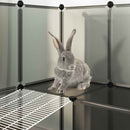 vidaXL fekete polipropilén és acél kisállatketrec 143 x 107 x 93 cm