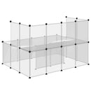 vidaXL átlátszó polipropilén és acél kisállatketrec 143 x 107 x 93 cm